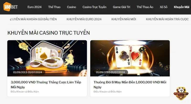 Khuyến mãi casino trực tuyến tại sân chơi 188Bet