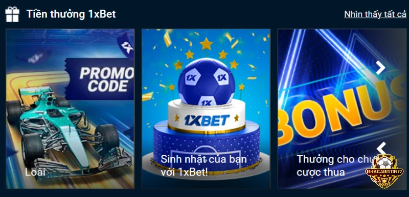 Ưu đãi tiền thưởng 1xBet